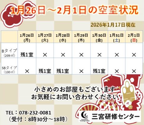 1月26日～2月1日　空室状況